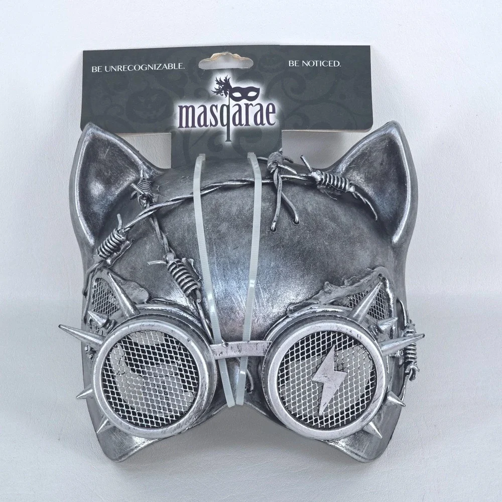 Masqarae Steampunk Cat Industrial Animal Mask Barb Wire Goggle HALLOWEEN COSPLAY
